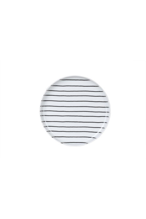 Hermia NNMOD19DUS4885736 Juego para Servir Pasteles de Porcelana Blanco y Negro Apto Microondas y Lavavajillas